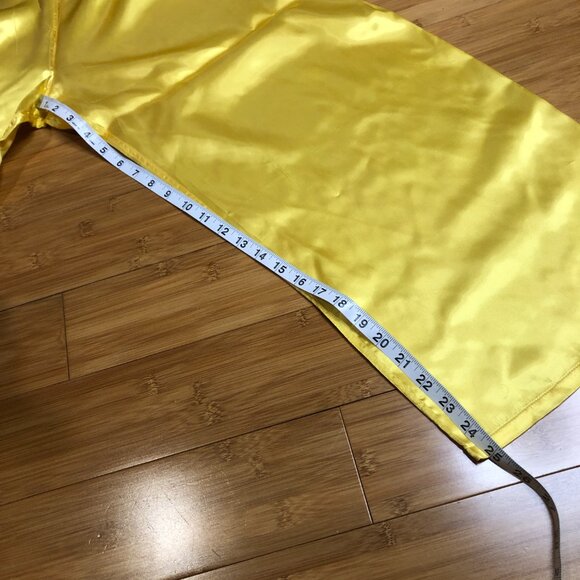 Vintage Daisy Yellow Satin Pajamas Petite XS S High Waisted Retro Easter Egg - Picture 9 of 14